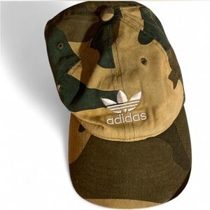 Adidas Hat Cap Strapback Green Camo One Size Trefoil Logo Men's